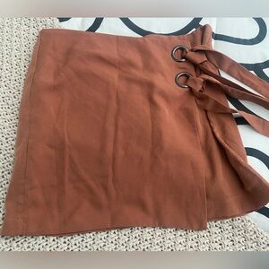 J.O.A. Terracotta Skirt with Unique Detail
